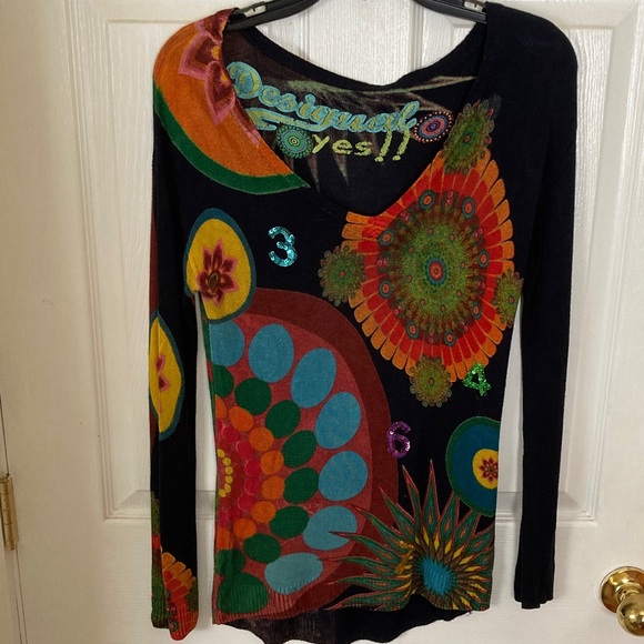 Desigual Sweaters - Desigual Lightweight Multicolor Sweater